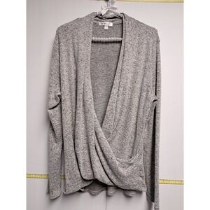 Womens Gray Down East Cardigan-size XL